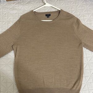 J. Crew Men's Tan Merino Wool Crewneck Sweater